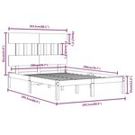 vidaXL Cadre de lit Gris Bois massif 200x200 cm