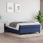 vidaXL Sommier à lattes de lit avec matelas Bleu 140x200 cm Tissu