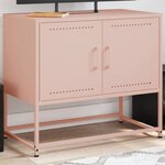 vidaXL Meuble TV rose 68 5x39x60 5 cm acier