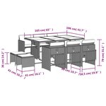 vidaXL Ensemble à manger de jardin et coussins 11 Pièces mélange beige