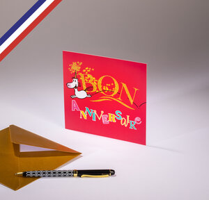 Carte simple à la folie licornément créée et imprimée en france - bon anniversaire