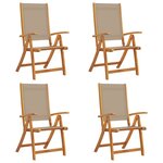 vidaXL Chaises pliables de jardin lot de 4 bois d'acacia et textilène