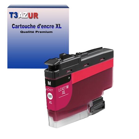 T3AZUR- Cartouche compatible avec Brother LC427 XL pour Brother MFC-J6957DW  MFC-J6957DWT  MFC-J6959DW Magenta