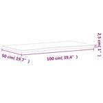 vidaXL Dessus de bureau 100x(45-50)x2 5 cm bois massif de hêtre