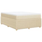 vidaXL Sommier à lattes de lit avec matelas Crème 140x190 cm Tissu