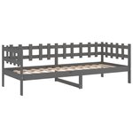 vidaXL Lit de jour Gris 90x200 cm Bois de pin massif