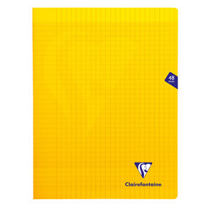 Cahier MIMESYS Piqué Polypro 24 x 32 cm 48 pages 90g Séyès Jaune CLAIREFONTAINE