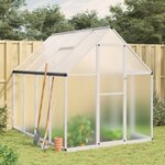 vidaXL Serre avec cadre de base argenté 224x169x195 cm aluminium