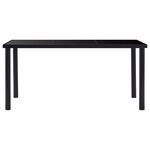 vidaXL Table à manger Noir 160x80x75 cm Verre trempé