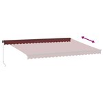 vidaXL Auvent manuel rétractable bordeaux 500x300 cm