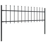 vidaXL Clôture de jardin avec dessus en lance Acier 3 4 x 0 6 m Noir