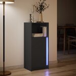 vidaXL Buffet avec LED noir 42 5x34x100 cm bois d'ingénierie