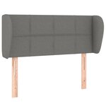 vidaXL Tête de lit avec oreilles Gris foncé 103x23x78/88 cm Tissu