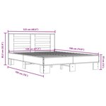 vidaXL Cadre de lit sonoma gris 120x190 cm bois d'ingénierie et métal