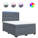 vidaXL Sommier à lattes de lit et matelas Gris foncé 160x200cm Velours