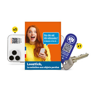 Retrouvez vos objets perdus rapidement grâce aux portes clés et stickers Looztick