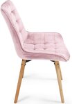 Lot de 2 chaises de salon salle à manger pied en bois et velours rose 01_0000742