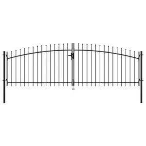 vidaXL Double portail avec haut sous forme de lance 400 x 200 cm