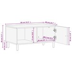 vidaXL Table basse noir 80x50x40 cm bois massif de manguier