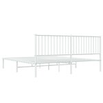 vidaXL Cadre de lit métal avec tête de lit blanc 183x213 cm