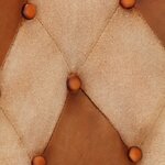 vidaXL Chaise à oreilles Marron et crème Cuir véritable
