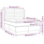 vidaXL Sommier à lattes de lit avec matelas Taupe 140x190 cm Tissu