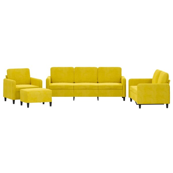 vidaXL Ensemble de canapés 4 Pièces jaune velours