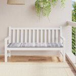 vidaXL Coussin de banc de jardin motif à carreaux gris 150x50x4 cm