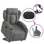vidaXL Fauteuil inclinable de massage électrique Gris foncé Tissu
