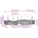 vidaXL Ensemble de Canapé de Jardin 9 Pièces avec Coussins Beige Rattan Poly