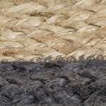 vidaXL Tapis fait à la main Jute avec bord gris foncé 120 cm
