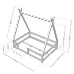 Lit cabane enfant NAKANA 120 x 190 gris clair
