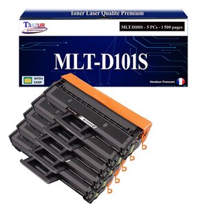 T3AZUR - 5x Toners compatibles avec Samsung MLT-D101S pour Samsung SCX3400 SCX3400F SCX3401 SCX3405 SCX3405F SCX3405FW SCX3405W SF760P