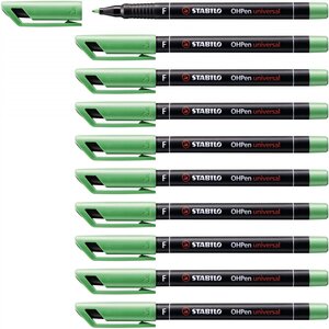 Feutre pour Transparent OHPen Permanent Pointe fine Vert x 10 STABILO