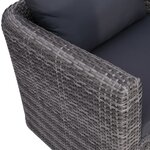 vidaXL Chaise de jardin avec coussin et oreiller Résine tressée Gris