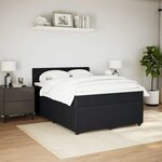 vidaXL Sommier à lattes de lit et matelas Noir 160x200 cm Velours