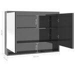 vidaXL Armoire à miroir de salle de bain 80x15x60 cm MDF Gris