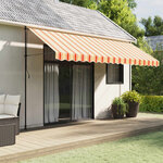 vidaXL Tissu de remplacement de cantonnière d’auvent jaune orange 4 5m
