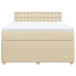 vidaXL Sommier à lattes de lit avec matelas Crème 140x190 cm Tissu