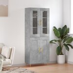 vidaXL Buffet haut Gris béton 69 5x34x180 cm Bois d'ingénierie