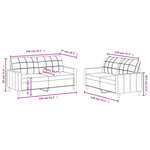 vidaXL Ensemble de canapés 2 Pièces avec coussins Noir Tissu