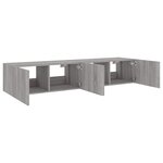 vidaXL Meubles TV muraux et lumières LED 2Pièces sonoma gris 80x35x31 cm
