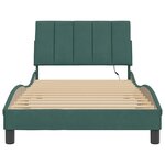 vidaXL Cadre de lit avec lumières LED vert foncé 100x200 cm velours