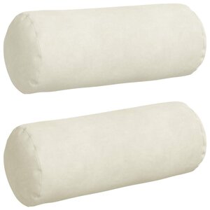 vidaXL Coussins d'accent 2 Pièces Crème Ø 15 x 40 cm