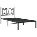vidaXL Cadre de lit métal avec tête de lit noir 90x190 cm