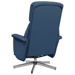 vidaXL Fauteuil inclinable de massage avec repose-pieds bleu tissu