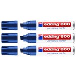 Marqueur Permanent 800 Corps Alu Bleu Pointe Biseau 4-12 mm x 3 EDDING