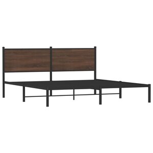 vidaXL Cadre de lit en métal sans matelas chêne marron 160x200 cm