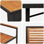 vidaXL Ensemble de salle à manger de jardin 9 pièces noir en poly rattan et acacia