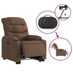 vidaXL Fauteuil inclinable électrique marron tissu
